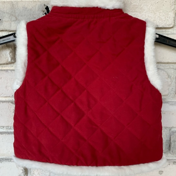 Janie and jack infant puffer front zip vest Christmas vest - Picture 3 of 3